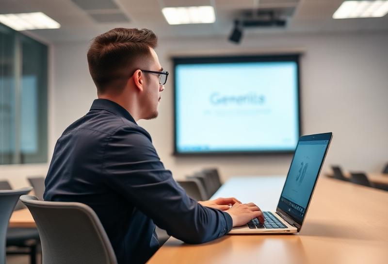 Employee disengaged during a generic corporate training session